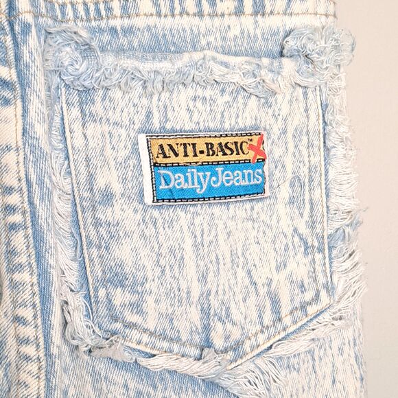 Vintage 90s Anti-Basic X Daily Jeans Size 9/10 Acid Wash Distressed High Rise - Picture 4 of 16